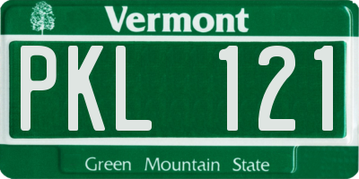 VT license plate PKL121