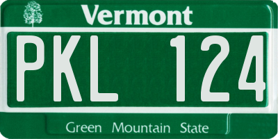 VT license plate PKL124