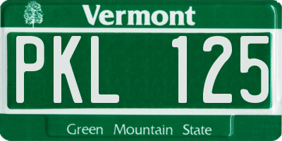 VT license plate PKL125
