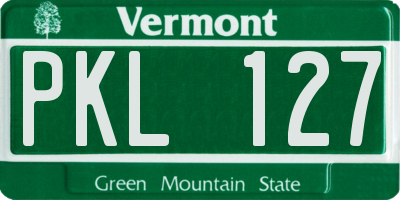 VT license plate PKL127