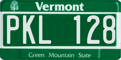VT license plate PKL128