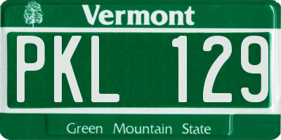 VT license plate PKL129