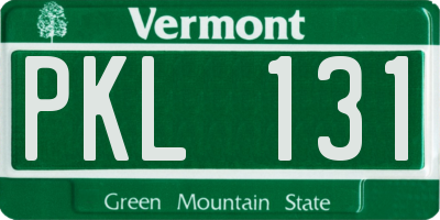 VT license plate PKL131