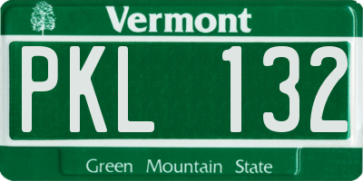 VT license plate PKL132