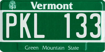 VT license plate PKL133