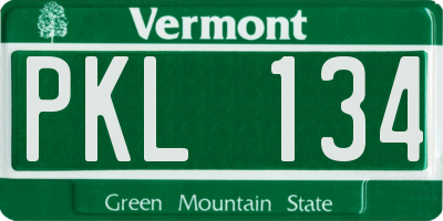 VT license plate PKL134