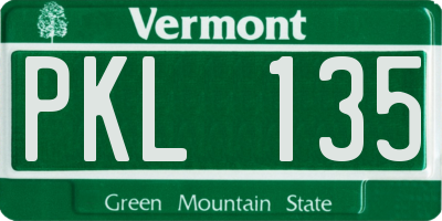 VT license plate PKL135