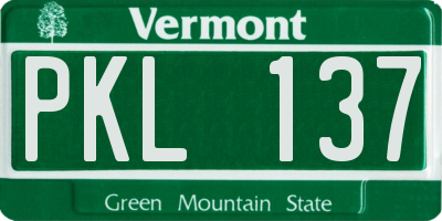 VT license plate PKL137