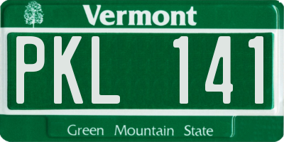 VT license plate PKL141