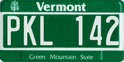 VT license plate PKL142