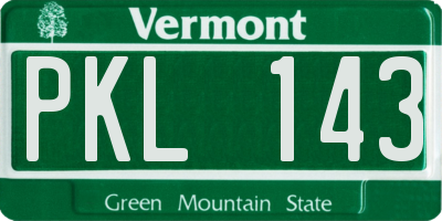 VT license plate PKL143