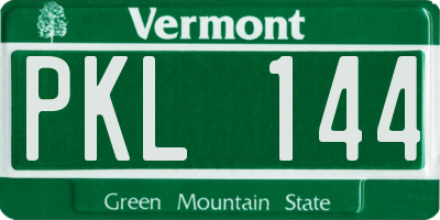 VT license plate PKL144