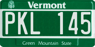 VT license plate PKL145