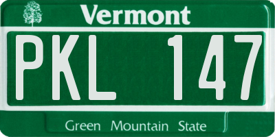 VT license plate PKL147