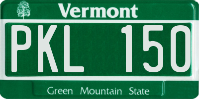 VT license plate PKL150
