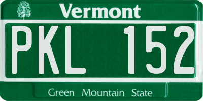 VT license plate PKL152
