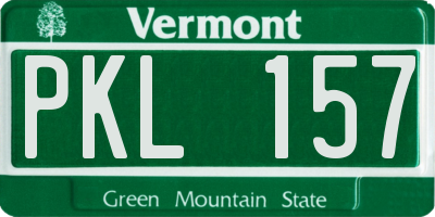 VT license plate PKL157
