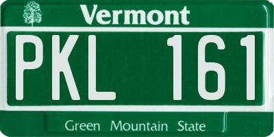 VT license plate PKL161