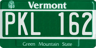 VT license plate PKL162