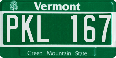 VT license plate PKL167