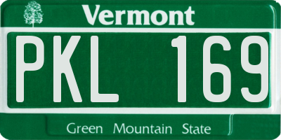 VT license plate PKL169