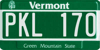 VT license plate PKL170