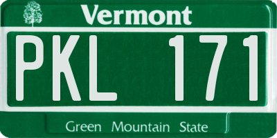 VT license plate PKL171