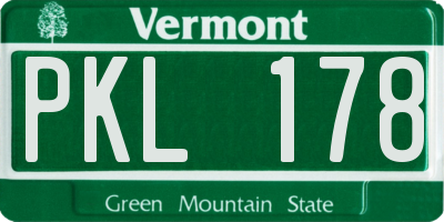 VT license plate PKL178