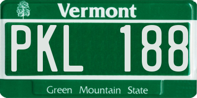 VT license plate PKL188