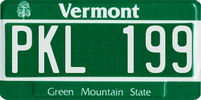 VT license plate PKL199