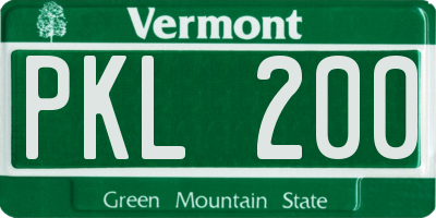 VT license plate PKL200