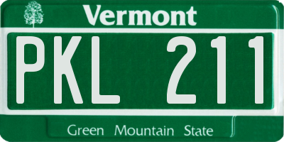 VT license plate PKL211