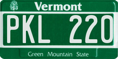 VT license plate PKL220