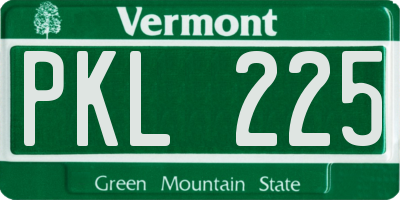 VT license plate PKL225