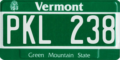 VT license plate PKL238
