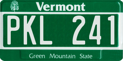 VT license plate PKL241