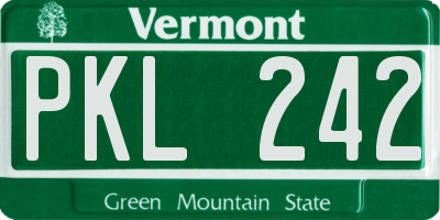 VT license plate PKL242