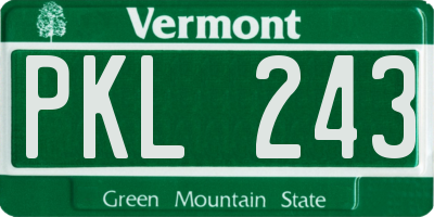 VT license plate PKL243
