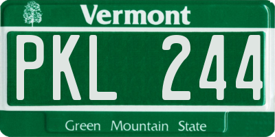 VT license plate PKL244