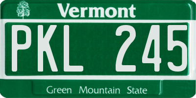 VT license plate PKL245