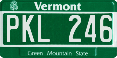 VT license plate PKL246