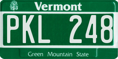 VT license plate PKL248