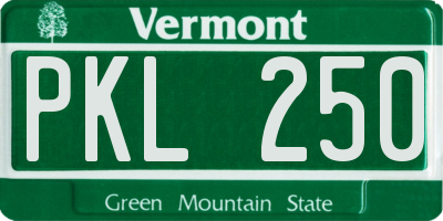 VT license plate PKL250
