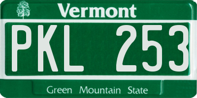 VT license plate PKL253
