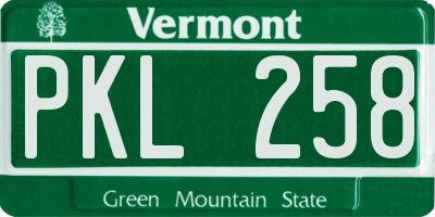 VT license plate PKL258