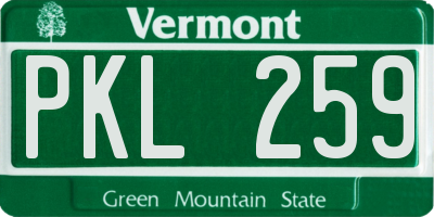 VT license plate PKL259