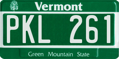 VT license plate PKL261