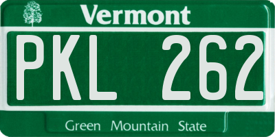 VT license plate PKL262