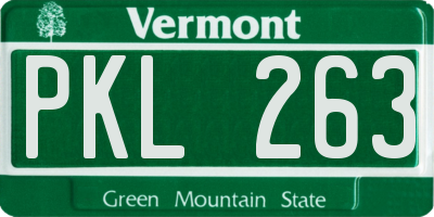VT license plate PKL263