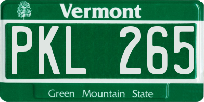 VT license plate PKL265
